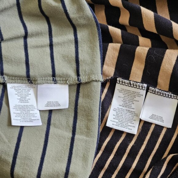 Jones New York Top Womens XL Lot of 2 Stripes 3/4 Sleeve Cotton Cottage Casual - Picture 15 of 16